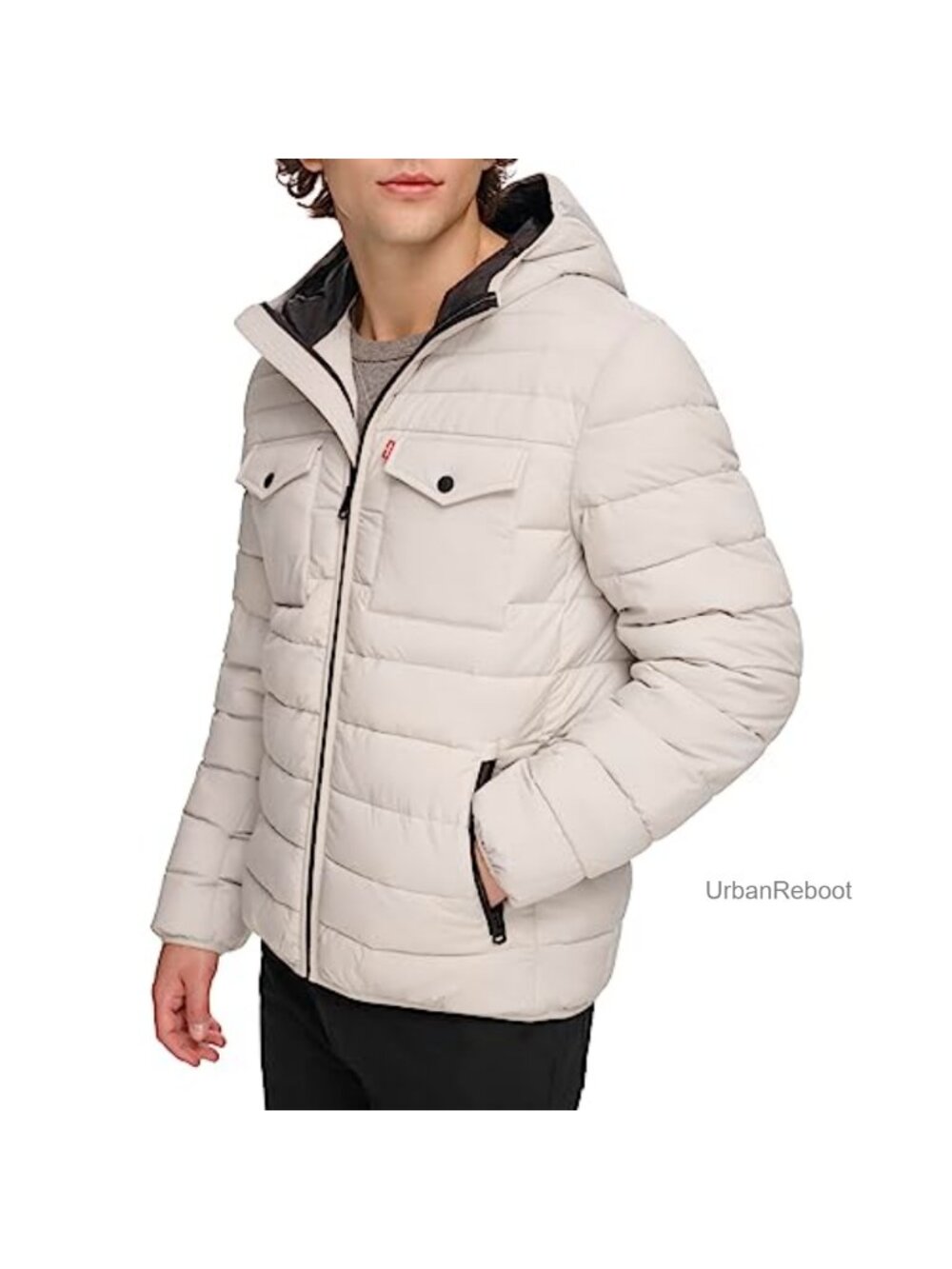 Water Resistant Hooded Puffer Jacket Quilted Faux Down Insulated Coat